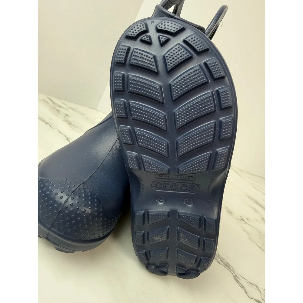 Crocs Unisex Kids Handle Rain Boots Blue size 13